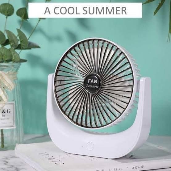 Mini Table Fan Price In BD | Wide Angle Rechargeable Desk Fan - Image 1