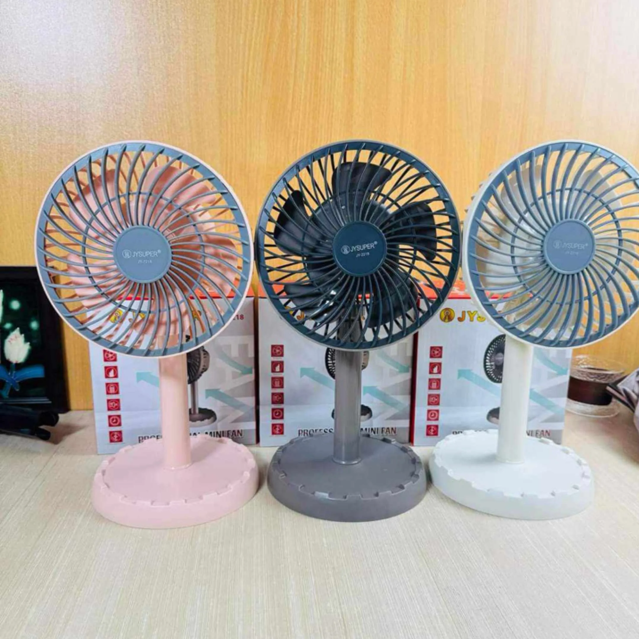 Best Rechargeable Mini Desk Fan - 8 Hours Backup JY-2218 - Image 2