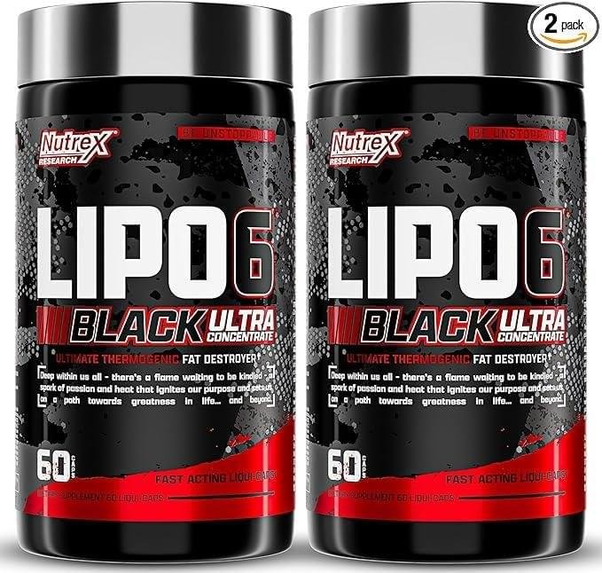 Nutrex Research Lipo-6 Black Ultra Concentrate | Thermogenic Energizing Fat Burner Supplement, Increase Weight Loss, Energy & Intense Focus | 60cap - Image 1
