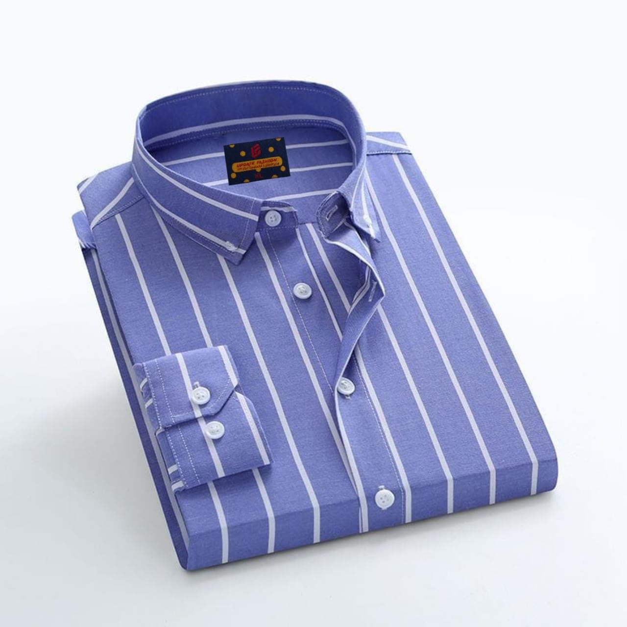 Men's long sleeve stripe / print shirt - Image 1
