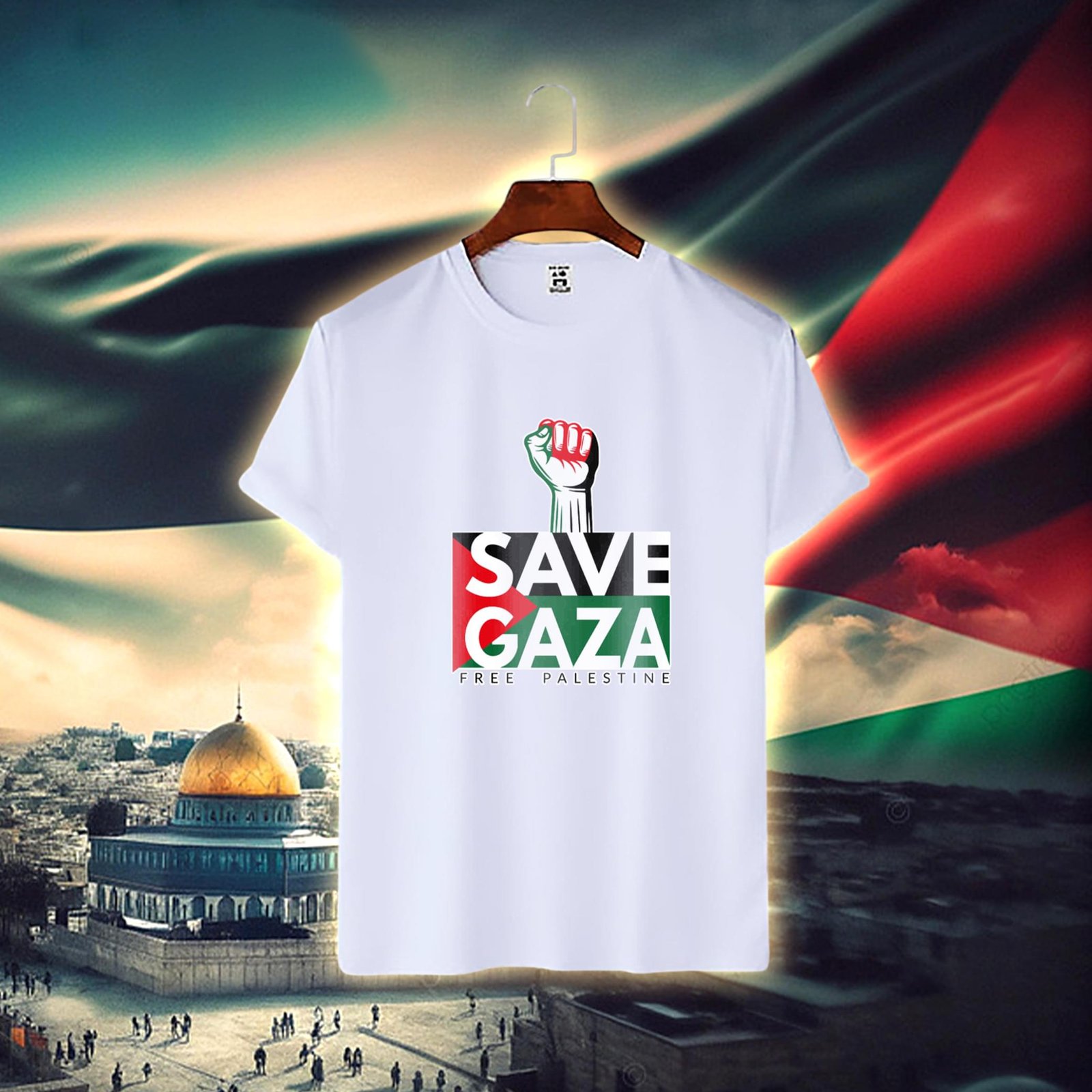 Save-Gaza Cotton T-shirt - Image 1