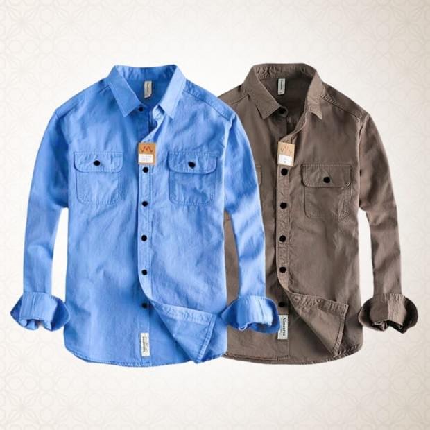 High Thickness Double Pocket Shirt (2PIS COMBO) - Image 1