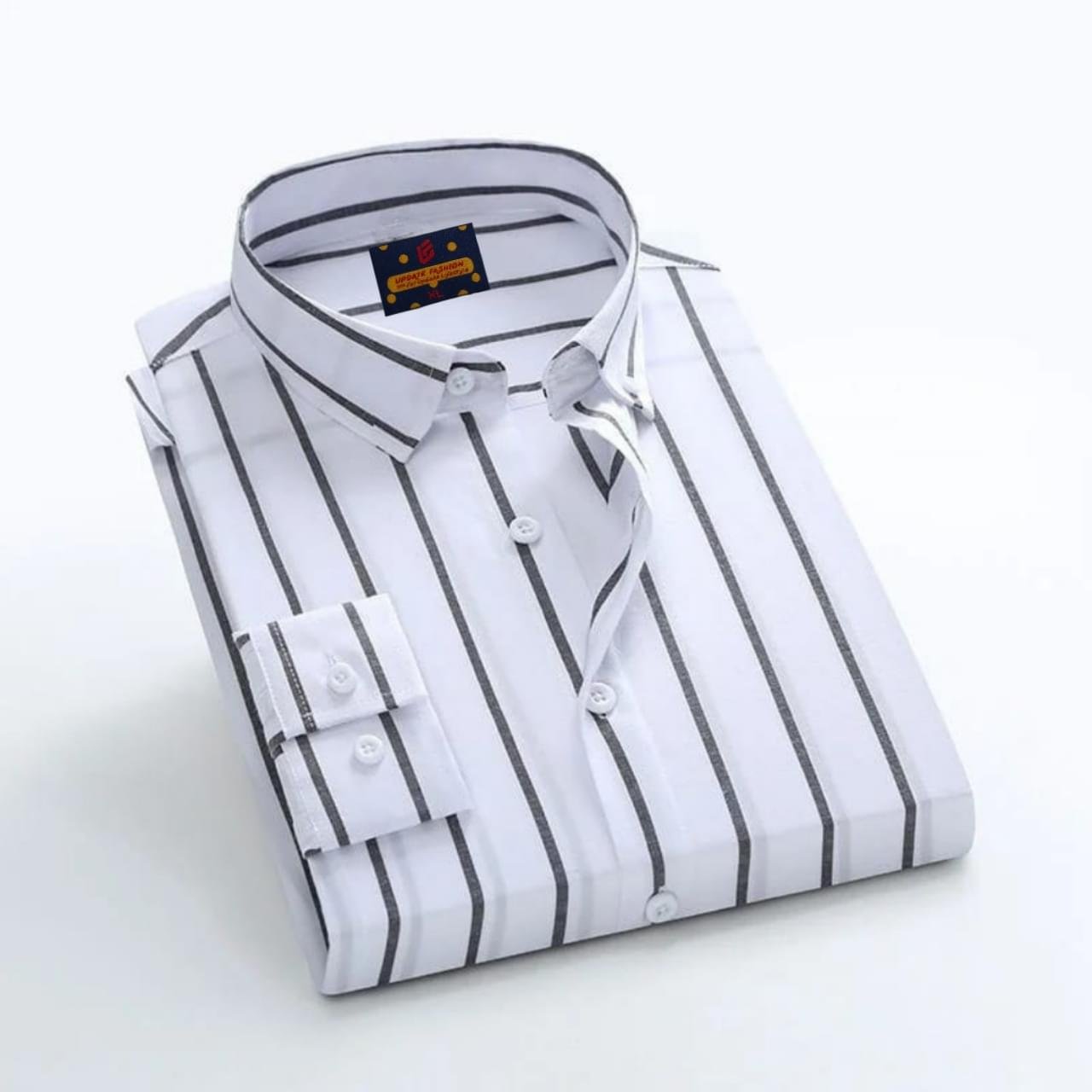 Men's long sleeve stripe / print shirt - Image 1