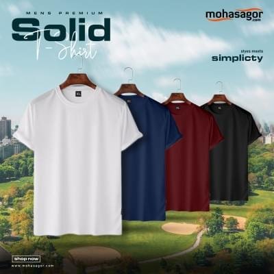 4 pcs Premium Solid T-Shirt Combo Offer - Image 1