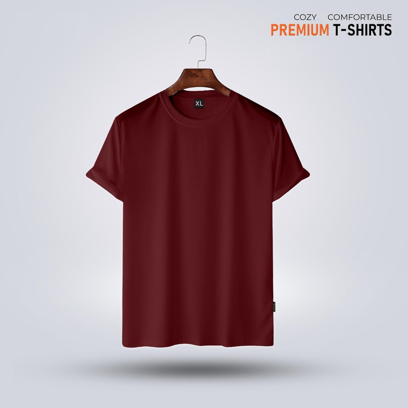 Men's Premium Solid T-Shirt- Maroon - Image 1