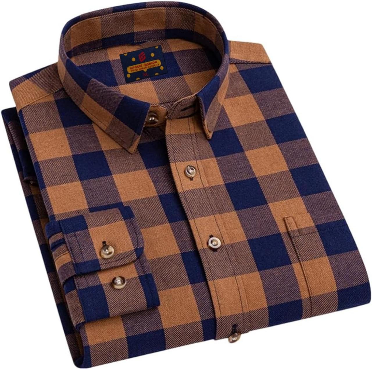 Men's long sleeve check shirt - Image 1