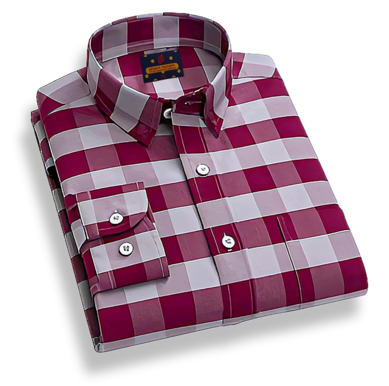 Men's long sleeve check shirt - Image 1
