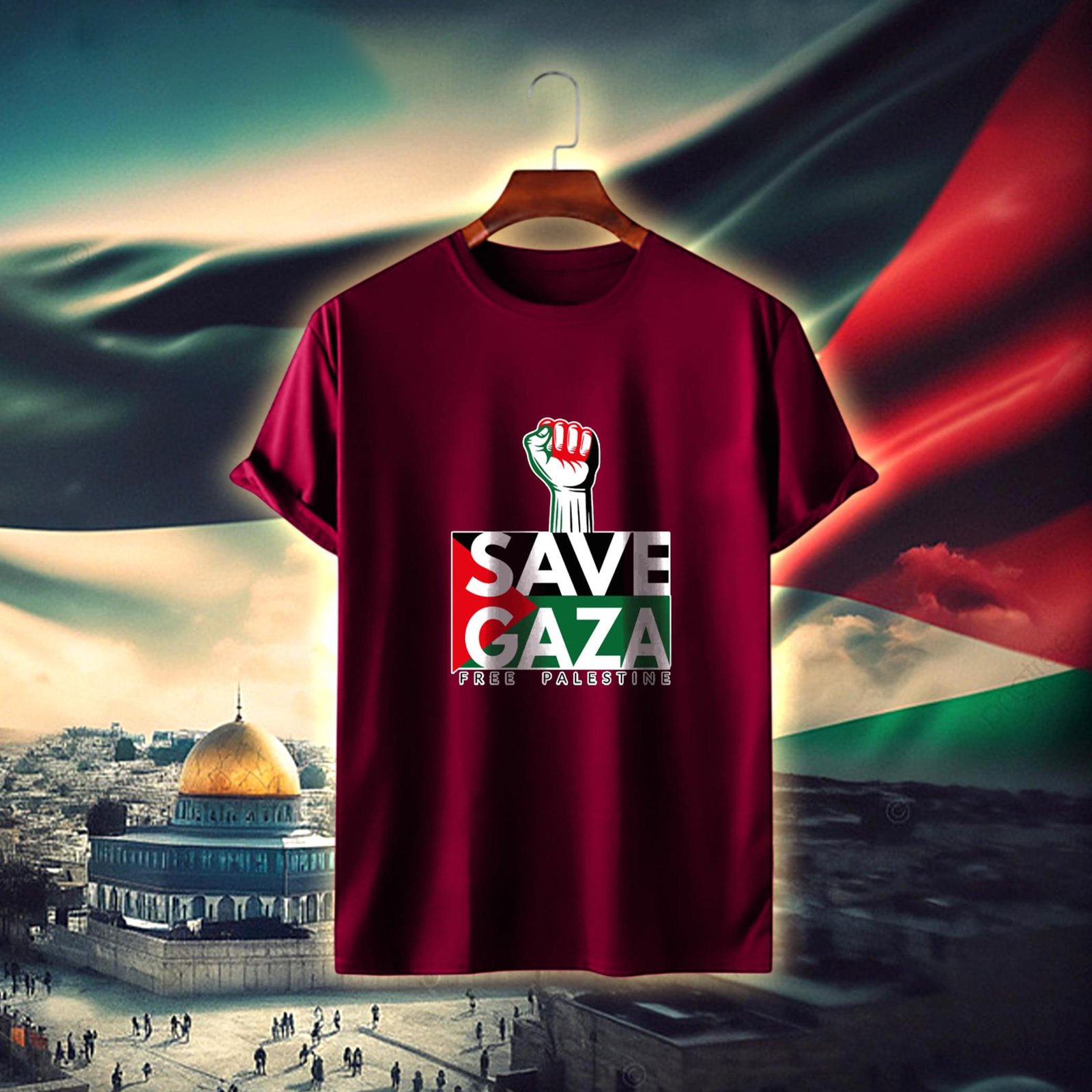 Save-Gaza Cotton T-shirt - Image 1