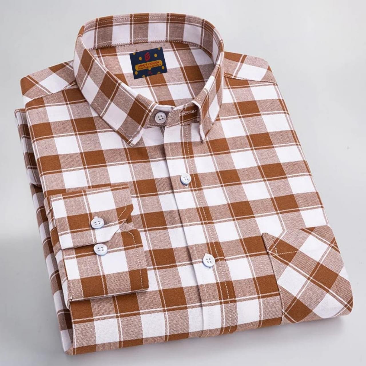 Men's long sleeve check shirt - Image 1
