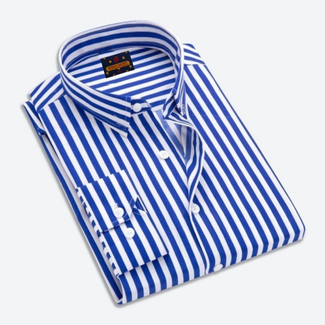 Men's long sleeve stripe / print shirt - Image 1