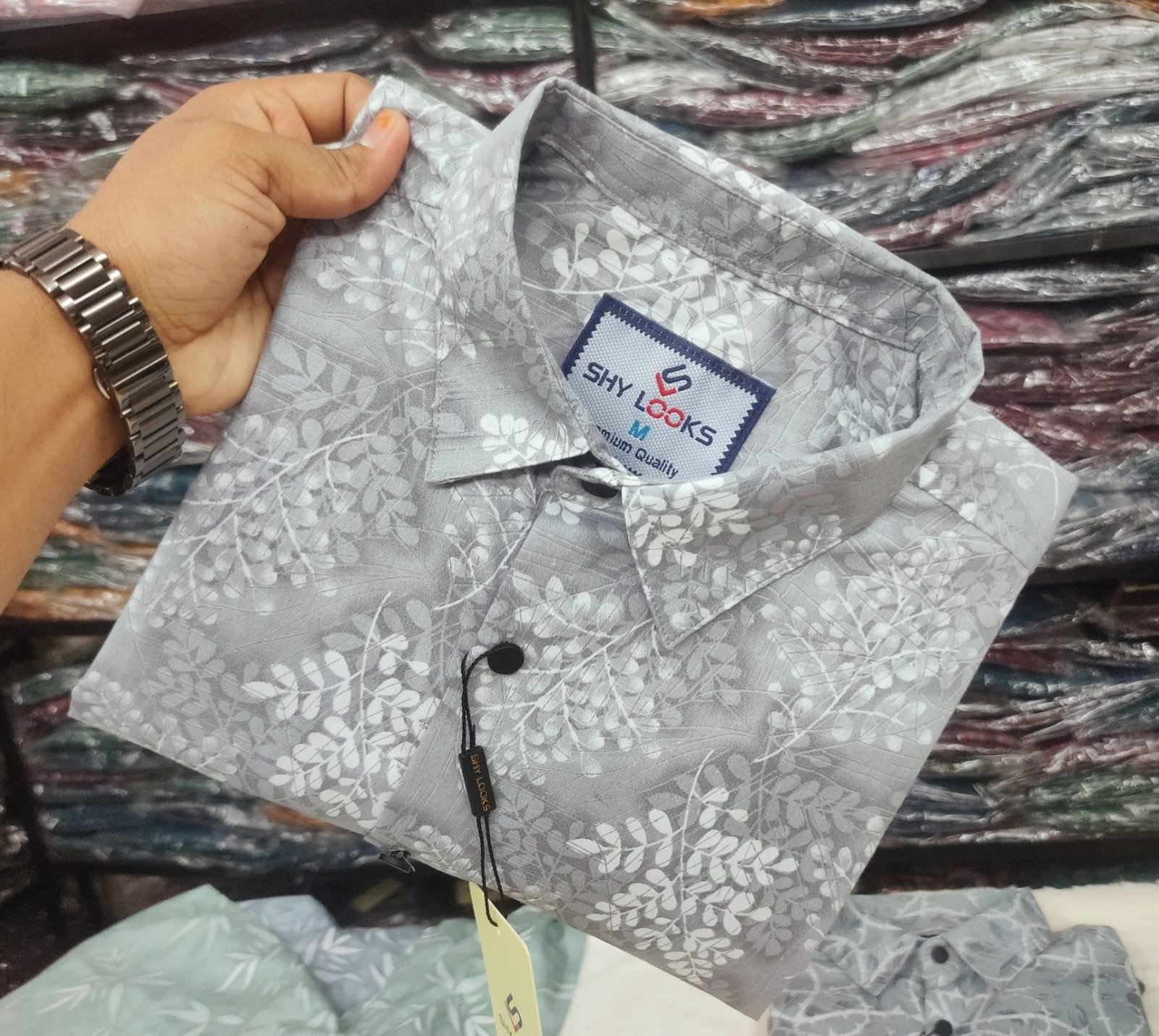 Pure Cotton full Sleeve Print Shirt for Men's - Image 1