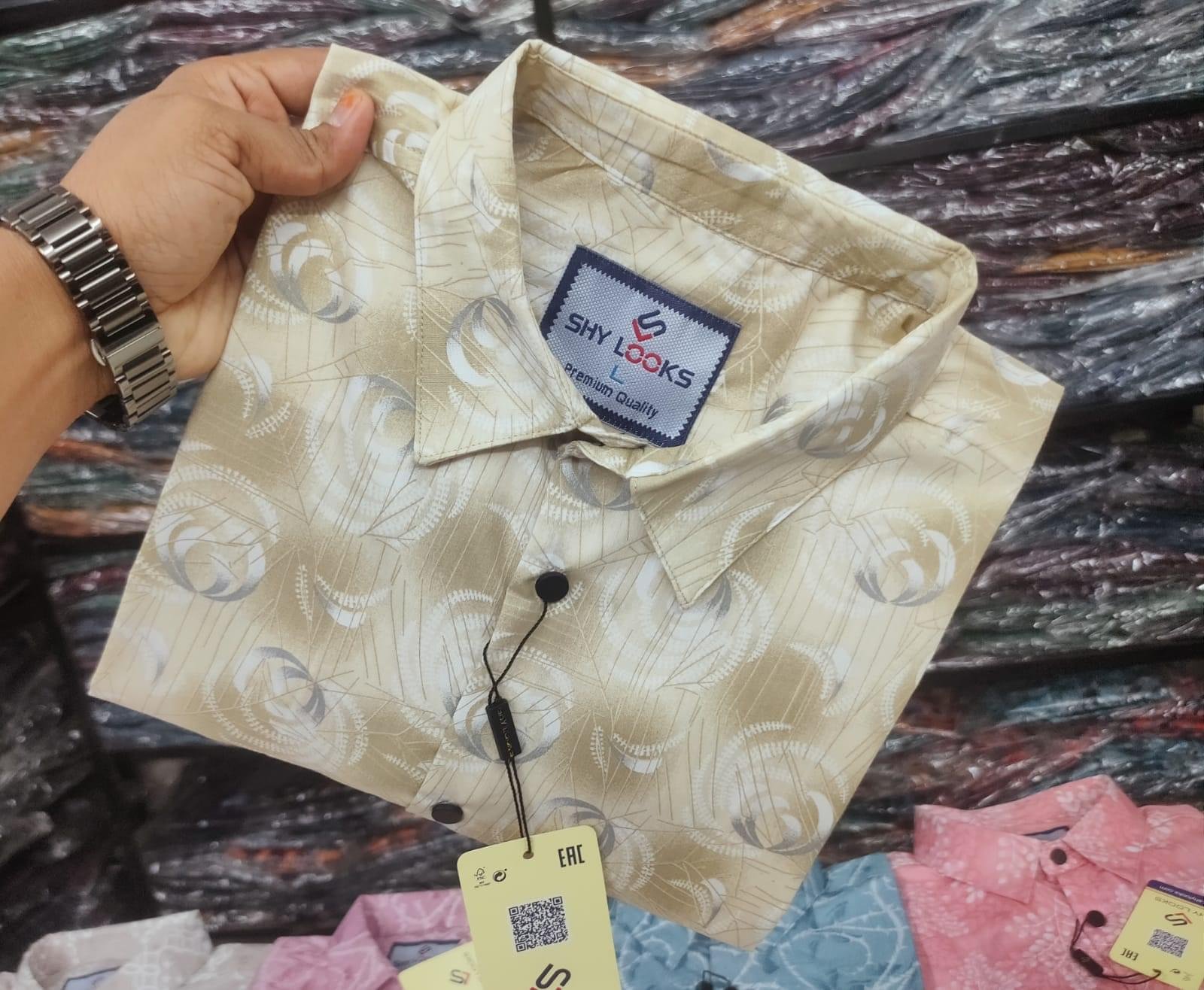 Pure Cotton full Sleeve Print Shirt for Men's - Image 1