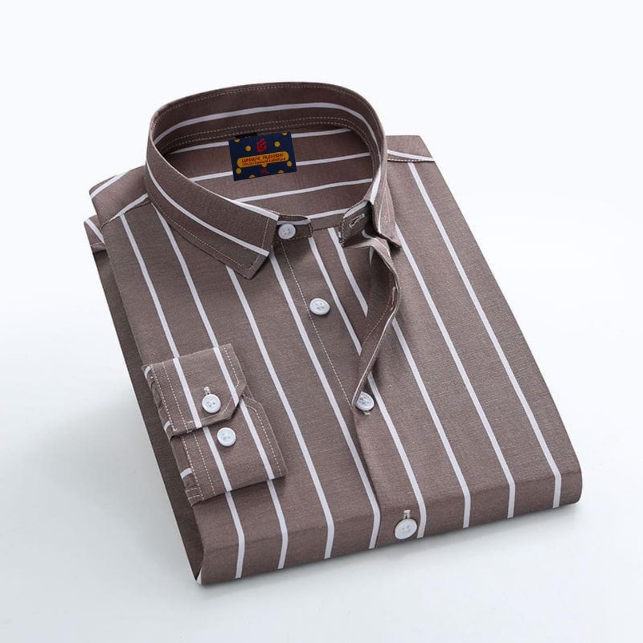 Men's long sleeve stripe / print shirt - Image 1