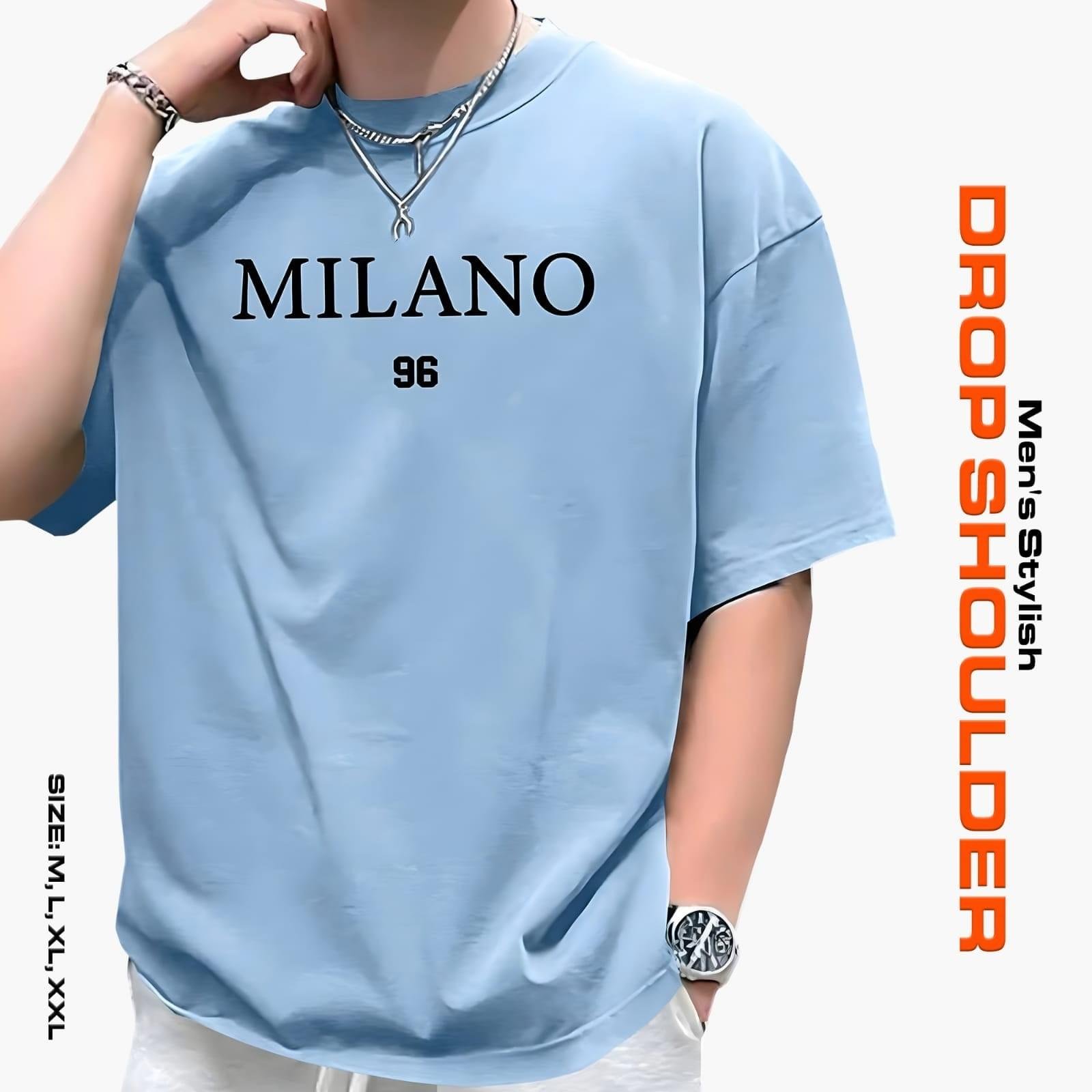 Men's Stylish Drop Shoulder- Milano Blue - Image 1