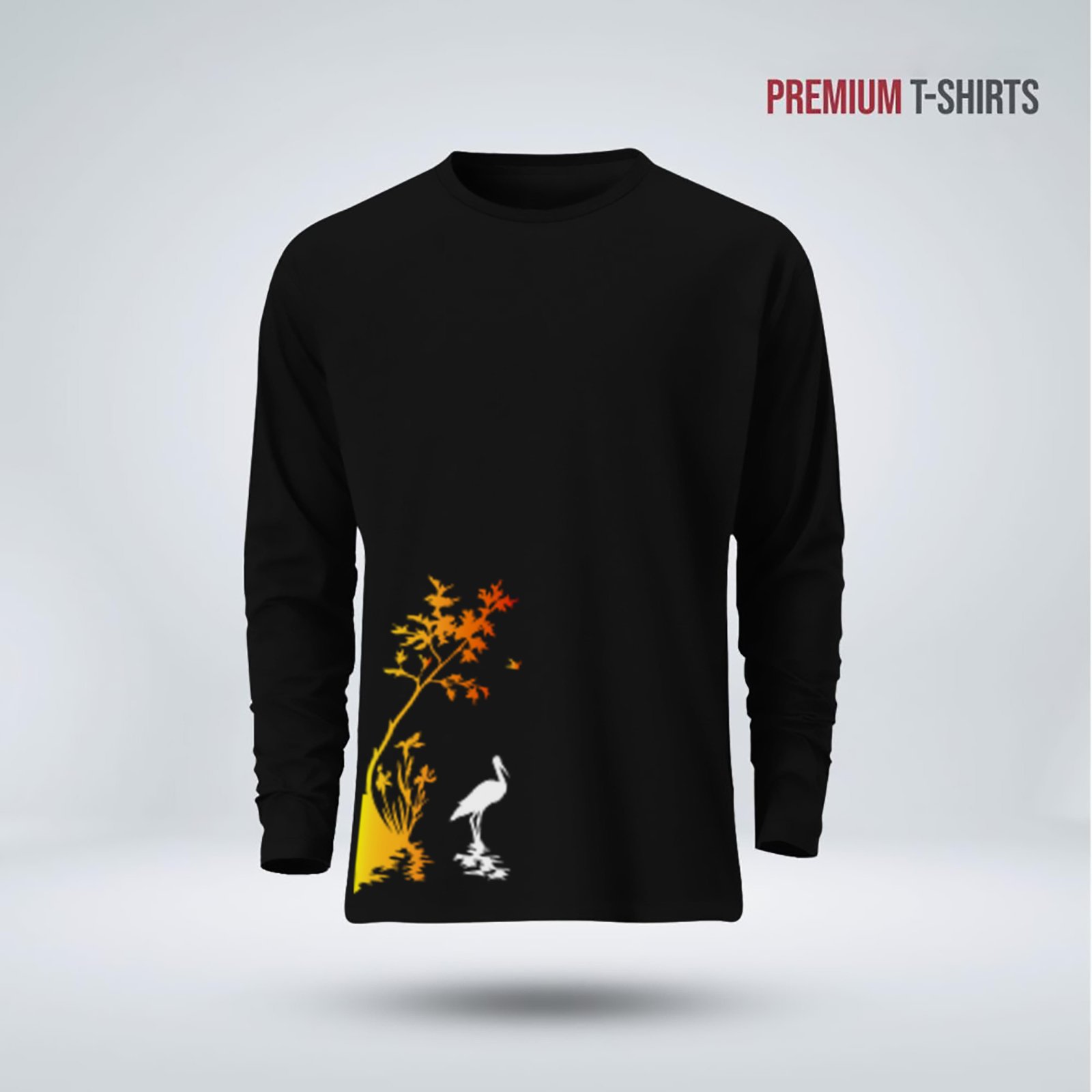 Men's Full Sleeve (Heron Bird) T-Shirt - Image 2