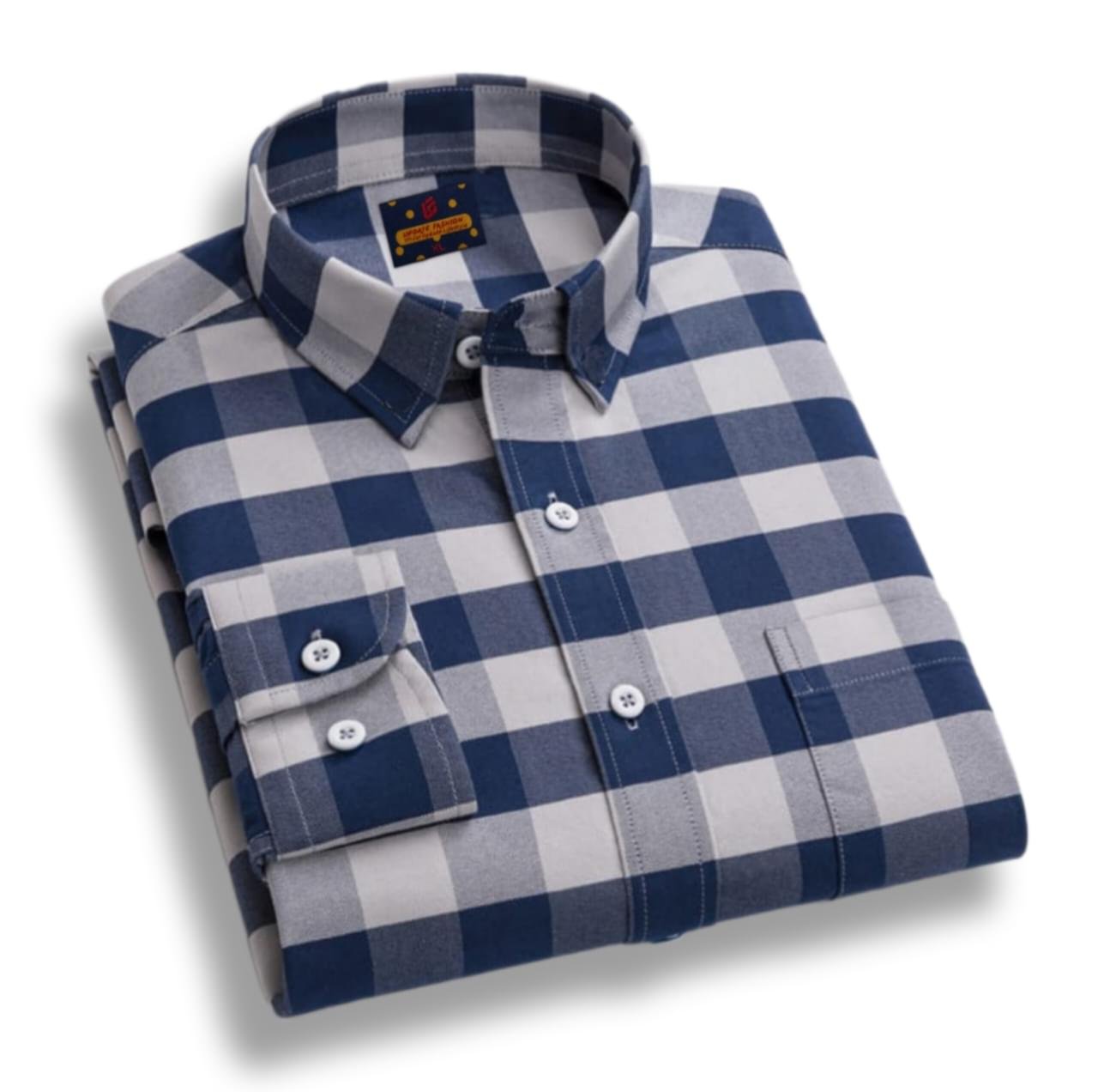 Men's long sleeve check shirt - Image 1