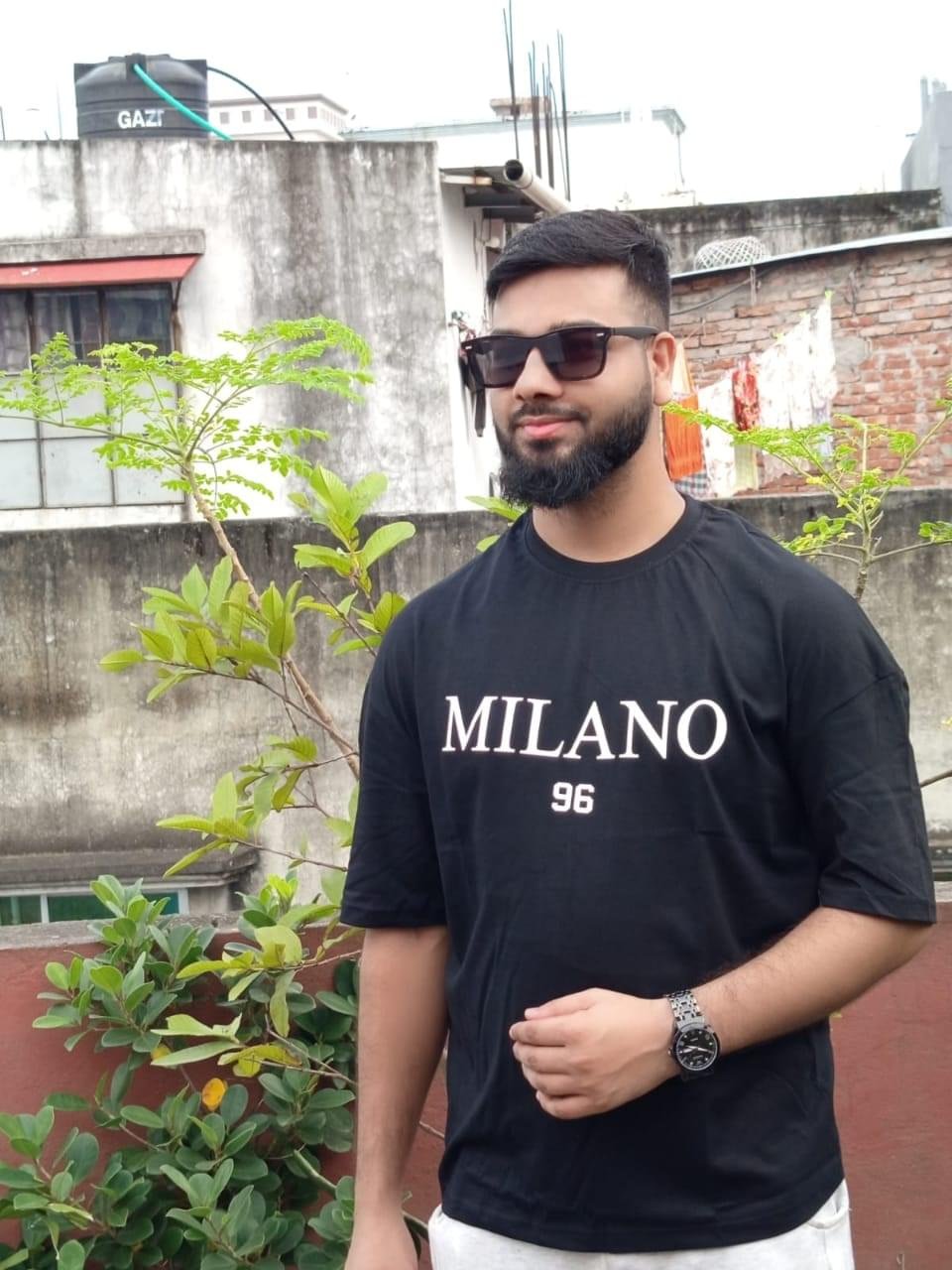 Men's Stylish Drop Shoulder- Milano Black - Image 2