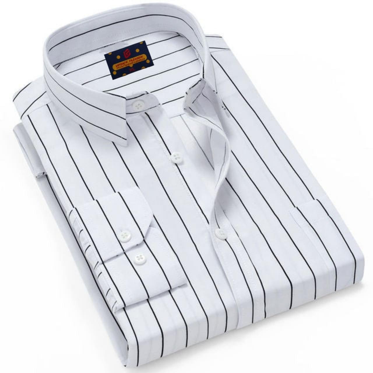 Men's long sleeve stripe / print shirt - Image 1