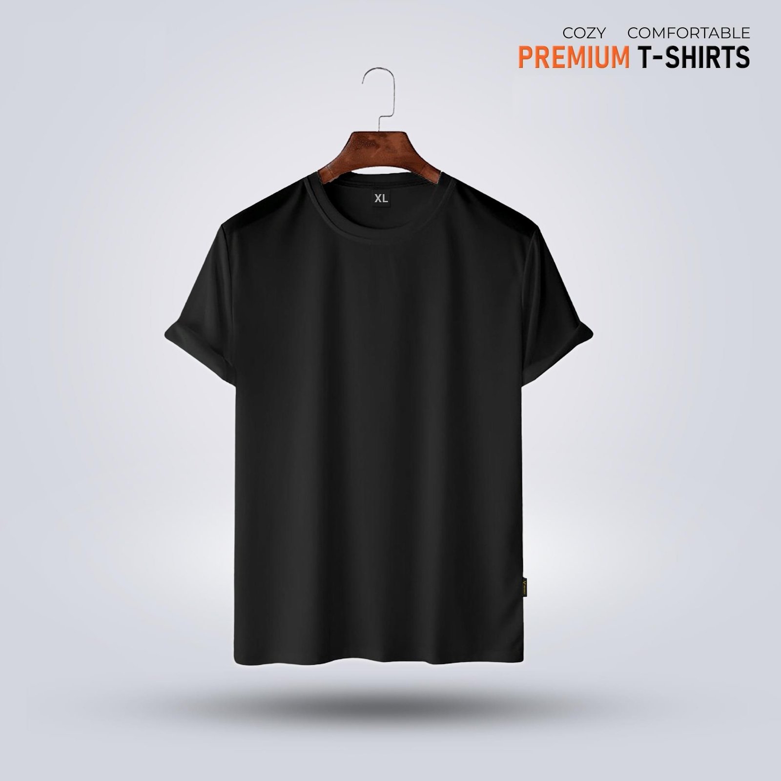 Men's Premium Solid T-Shirt- Black - Image 1