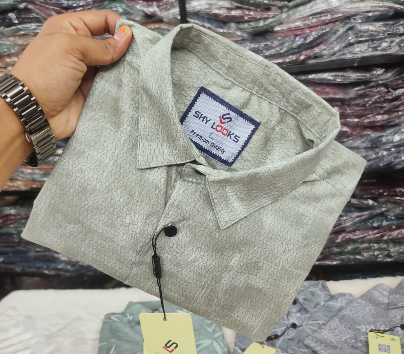 Pure Cotton full Sleeve Print Shirt for Men's - Image 1