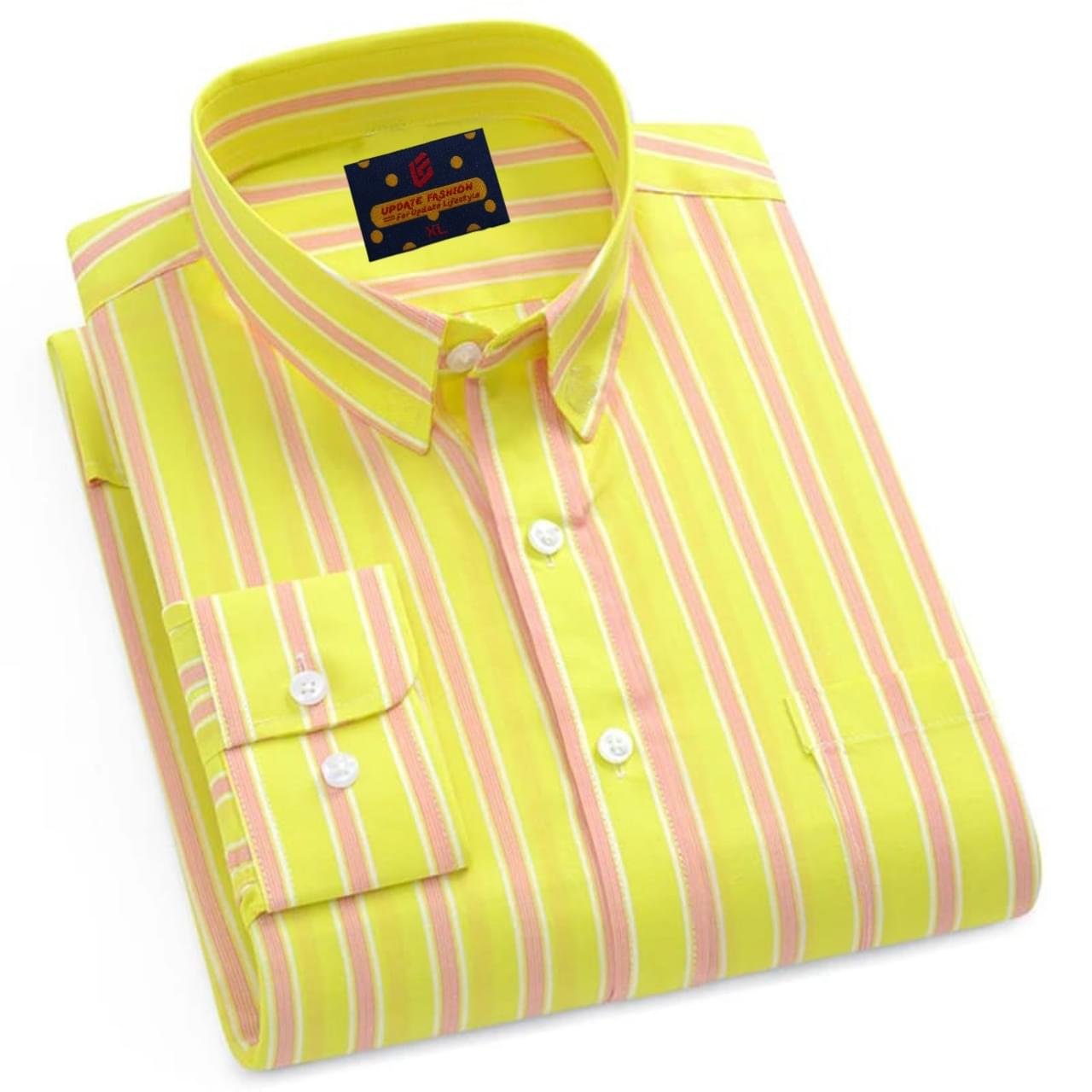 Men's long sleeve stripe / print shirt - Image 1