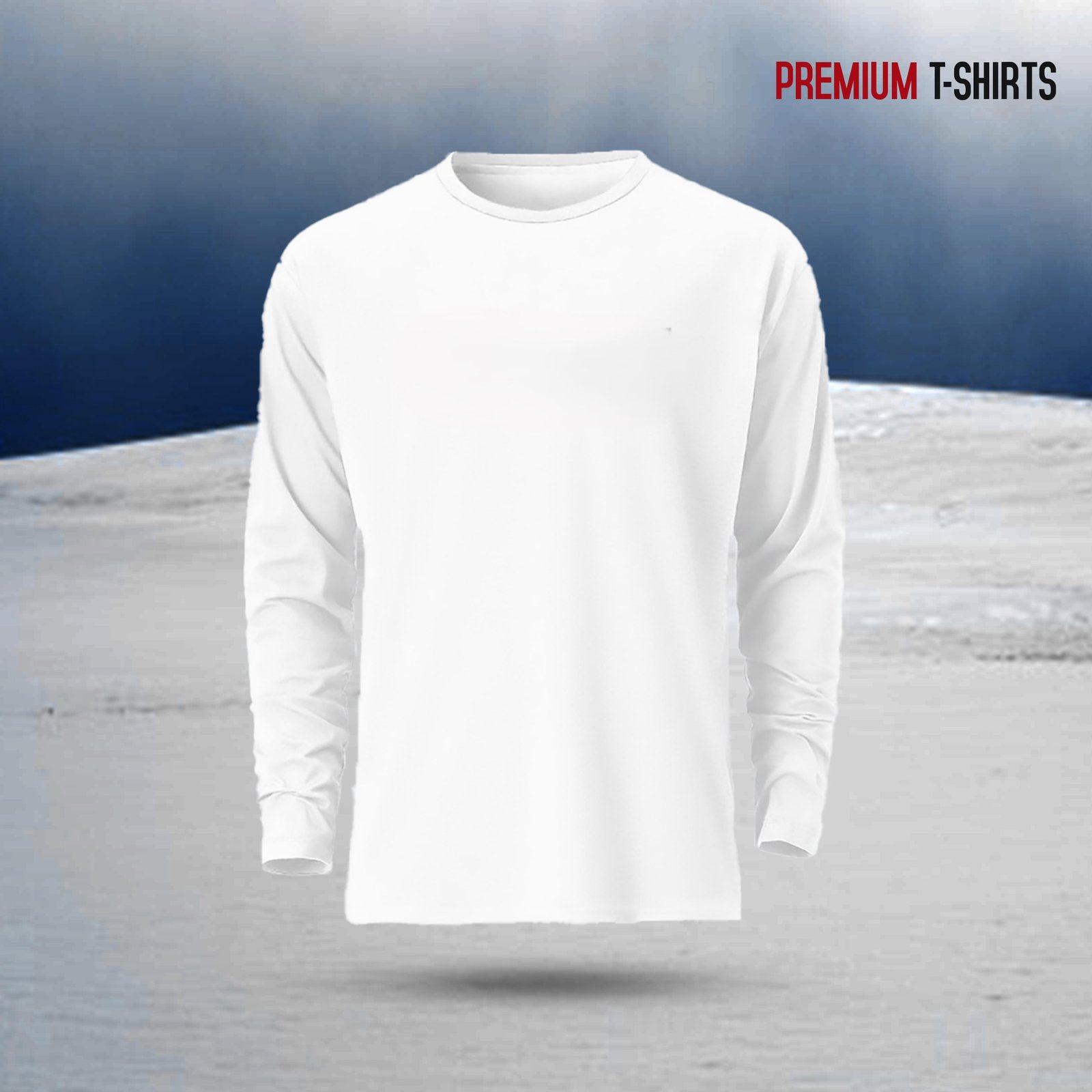 Men's Full Sleeve Solid T-Shirt- White - Image 1
