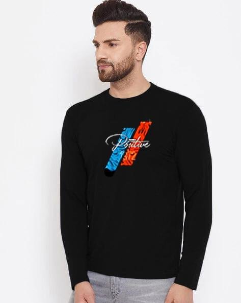 Men's Full Sleeve (Think Positive) T-Shirt - Image 2